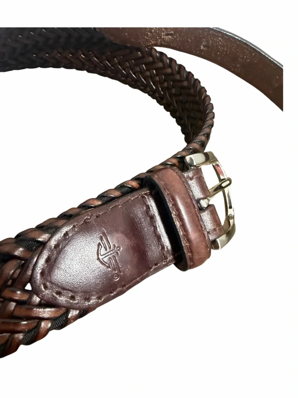 Dockers Men’s Dark Brown Woven Leather Belt - 50